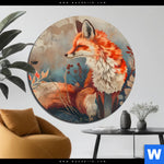 Alu Dibond Bild Naturpoesie Mit Fuchs Rund Produktvorschau mit dem Bild Naturpoesie mit Fuchs im Format Rund.