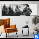 Alu Dibond Bild Panther Natur Im Schatten Panorama Produktvorschau mit dem Bild Panther - Natur im Schatten im Format Panorama.