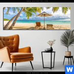Alu Dibond Bild Paradies Unter Palmen Panorama Produktvorschau mit dem Bild Paradies unter Palmen im Format Panorama.