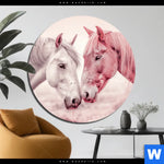 Alu Dibond Bild Pferde Harmonie In Pastell Rund Produktvorschau mit dem Bild Pferde - Harmonie in Pastell im Format Rund.