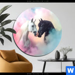 Alu Dibond Bild Pferdeliebe In Pastellfarben Rund Produktvorschau mit dem Bild Pferdeliebe in Pastellfarben im Format Rund.