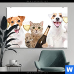 Alu Dibond Bild Prost Tierische Party Querformat Produktvorschau mit dem Bild Prost - tierische Party im Format Querformat.