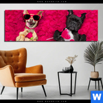 Alu Dibond Bild Romantik Mit Suessen Hunden Panorama Produktvorschau mit dem Bild Romantik mit süßen Hunden im Format Panorama.