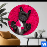 Alu Dibond Bild Romantik Mit Suessen Hunden Rund Produktvorschau mit dem Bild Romantik mit süßen Hunden im Format Rund.