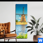 Alu Dibond Bild Romantik Zwischen Windmuehlen Schmal Produktvorschau mit dem Bild Romantik zwischen Windmühlen im Format Schmal.