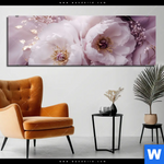 Alu Dibond Bild Romantische Pfingstrosen Panorama Produktvorschau mit dem Bild Romantische Pfingstrosen im Format Panorama.