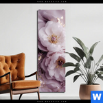 Alu Dibond Bild Romantische Pfingstrosen Schmal Produktvorschau mit dem Bild Romantische Pfingstrosen im Format Schmal.