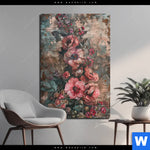 Alu Dibond Bild Romantische Vintageblumen Hochformat Produktvorschau mit dem Bild Romantische Vintageblumen im Format Hochformat.