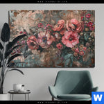 Alu Dibond Bild Romantische Vintageblumen Querformat Produktvorschau mit dem Bild Romantische Vintageblumen im Format Querformat.
