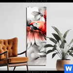 Alu Dibond Bild Roter Papagei Im Flug Schmal Produktvorschau mit dem Bild Roter Papagei im Flug im Format Schmal.