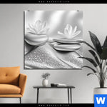 Alu Dibond Bild Silberne Zen Harmonie Quadrat Produktvorschau mit dem Bild Silberne Zen Harmonie im Format Quadrat.