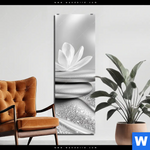 Alu Dibond Bild Silberne Zen Harmonie Schmal Produktvorschau mit dem Bild Silberne Zen Harmonie im Format Schmal.