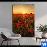 Alu Dibond Bild Sommerlandschaft Mit Rotem Mohn Hochformat Produktvorschau mit dem Bild Sommerlandschaft mit rotem Mohn im Format Hochformat.
