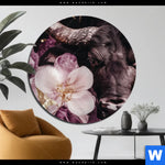 Alu Dibond Bild Stier Mit Blumen Rund Produktvorschau mit dem Bild Stier mit Blumen im Format Rund.