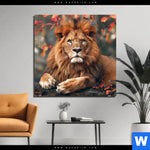 Alu Dibond Bild Stolzer Blick Des Loewen Quadrat Produktvorschau mit dem Bild Stolzer Blick des Löwen im Format Quadrat.