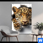 Alu Dibond Bild Wanddurchbruch Leopard Hochformat Produktvorschau mit dem Bild Wanddurchbruch - Leopard im Format Hochformat.