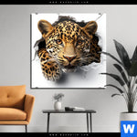 Alu Dibond Bild Wanddurchbruch Leopard Quadrat Produktvorschau mit dem Bild Wanddurchbruch - Leopard im Format Quadrat.