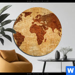 Alu Dibond Bild Weltkarte Rostoptik Rund Produktvorschau mit dem Bild Weltkarte Rostoptik im Format Rund.