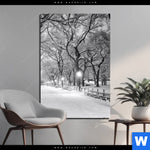 Alu Dibond Bild Wintermorgen Im Central Park Hochformat Produktvorschau mit dem Bild Wintermorgen im Central Park im Format Hochformat.