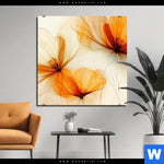Alu Dibond Bild Zarte Blueten In Orange Quadrat Produktvorschau mit dem Bild Zarte Blüten in Orange im Format Quadrat.