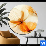 Alu Dibond Bild Zarte Blueten In Orange Rund Produktvorschau mit dem Bild Zarte Blüten in Orange im Format Rund.
