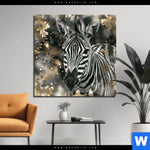 Alu Dibond Bild Zebra Eleganz In Streifen Quadrat Produktvorschau mit dem Bild Zebra - Eleganz in Streifen im Format Quadrat.