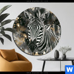 Alu Dibond Bild Zebra Eleganz In Streifen Rund Produktvorschau mit dem Bild Zebra - Eleganz in Streifen im Format Rund.