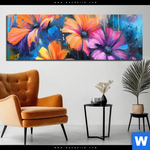 Aluminiumbild Gebürstet Abstrakte Blumenpracht Panorama Produktvorschau mit dem Bild Abstrakte Blumenpracht im Format Panorama.