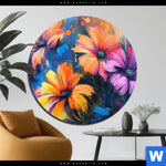 Aluminiumbild Gebürstet Abstrakte Blumenpracht Rund Produktvorschau mit dem Bild Abstrakte Blumenpracht im Format Rund.