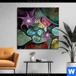 Aluminiumbild Gebürstet Abstrakte Bunte Blasen Quadrat Produktvorschau mit dem Bild Abstrakte Bunte Blasen im Format Quadrat.