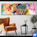 Aluminiumbild Gebürstet Abstrakte Loewin Panorama Produktvorschau mit dem Bild Abstrakte Löwin im Format Panorama.