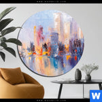 Aluminiumbild Gebürstet Abstrakte Skyline No 2 Rund Produktvorschau mit dem Bild Abstrakte Skyline No.2 im Format Rund.