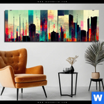 Aluminiumbild Gebürstet Abstrakte Skyline No 3 Panorama Produktvorschau mit dem Bild Abstrakte Skyline No.3 im Format Panorama.