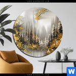 Aluminiumbild Gebürstet Abstrakte Tannen Rund Produktvorschau mit dem Bild Abstrakte Tannen im Format Rund.