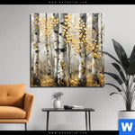 Aluminiumbild Gebürstet Abstrakter Birkenwald Quadrat Produktvorschau mit dem Bild Abstrakter Birkenwald im Format Quadrat.