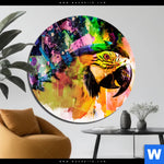 Aluminiumbild Gebürstet Abstrakter Papagei Rund Produktvorschau mit dem Bild Abstrakter Papagei im Format Rund.