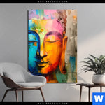 Aluminiumbild Gebürstet Abstraktes Buddha Gesicht Hochformat Produktvorschau mit dem Bild Abstraktes Buddha-Gesicht im Format Hochformat.