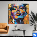 Aluminiumbild Gebürstet Abstraktes Frauenportraet Dilara Quadrat Produktvorschau mit dem Bild Abstraktes Frauenporträt Dilara im Format Quadrat.