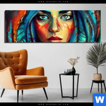 Aluminiumbild Gebürstet Abstraktes Frauenportraet Hydra Panorama Produktvorschau mit dem Bild Abstraktes Frauenporträt Hydra im Format Panorama.