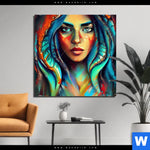 Aluminiumbild Gebürstet Abstraktes Frauenportraet Hydra Quadrat Produktvorschau mit dem Bild Abstraktes Frauenporträt Hydra im Format Quadrat.