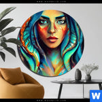 Aluminiumbild Gebürstet Abstraktes Frauenportraet Hydra Rund Produktvorschau mit dem Bild Abstraktes Frauenporträt Hydra im Format Rund.