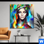 Aluminiumbild Gebürstet Abstraktes Frauenportraet Scarlett Quadrat Produktvorschau mit dem Bild Abstraktes Frauenporträt Scarlett im Format Quadrat.
