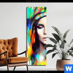 Aluminiumbild Gebürstet Abstraktes Frauenportraet Scarlett Schmal Produktvorschau mit dem Bild Abstraktes Frauenporträt Scarlett im Format Schmal.