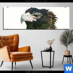 Aluminiumbild Gebürstet Adler Wald Panorama Produktvorschau mit dem Bild Adler & Wald im Format Panorama.