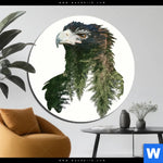 Aluminiumbild Gebürstet Adler Wald Rund Produktvorschau mit dem Bild Adler & Wald im Format Rund.