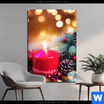 Aluminiumbild Gebürstet Adventskerze Mit Weihnachtsschmuck Hochformat Produktvorschau mit dem Bild Adventskerze mit Weihnachtsschmuck im Format Hochformat.