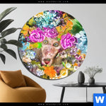 Aluminiumbild Gebürstet Aeffchen Blumen Rund Produktvorschau mit dem Bild Äffchen & Blumen im Format Rund.