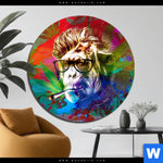 Aluminiumbild Gebürstet Affe Pop Art No 2 Rund Produktvorschau mit dem Bild Affe Pop Art No.2 im Format Rund.