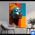Aluminiumbild Gebürstet Afrikanische Frau Mit Turban Hochformat Produktvorschau mit dem Bild Afrikanische Frau mit Turban im Format Hochformat.