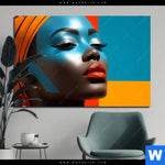 Aluminiumbild Gebürstet Afrikanische Frau Mit Turban Querformat Produktvorschau mit dem Bild Afrikanische Frau mit Turban im Format Querformat.